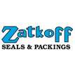 Logo of Zatkoff Seals & Packings Company featuring a circular design with blue and red elements.